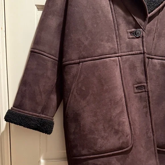 GAP Women's Dark Brown Teddy Jacket with Black Interior - Picture 5 of 15